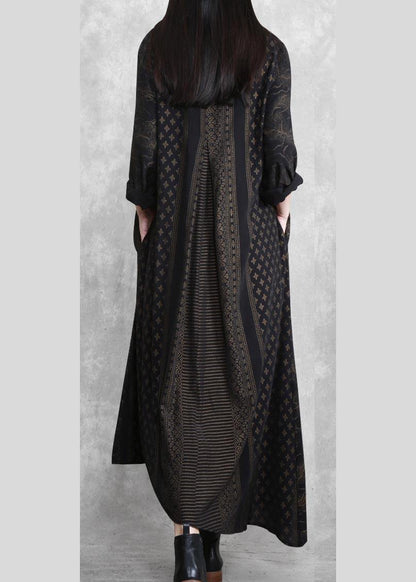 Classy Patchwork Tunics Outfits Chocolate Print a Line Dresses