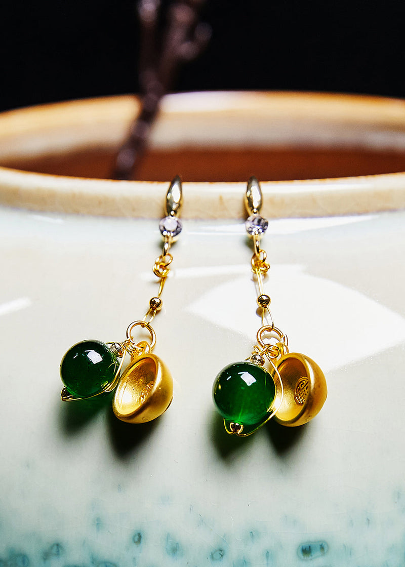 Classy Turquoise Blessed Bowl Gilding Drop Earrings