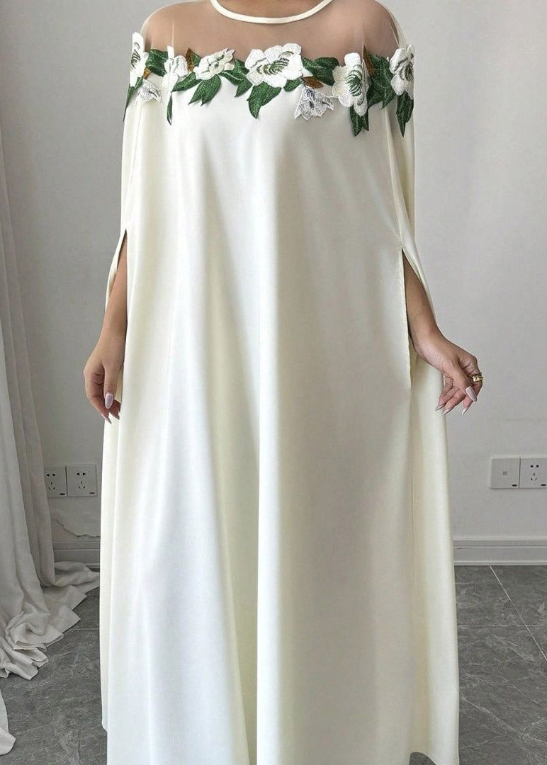 Classy White Tulle Patchwork Maxi Dresses Spring