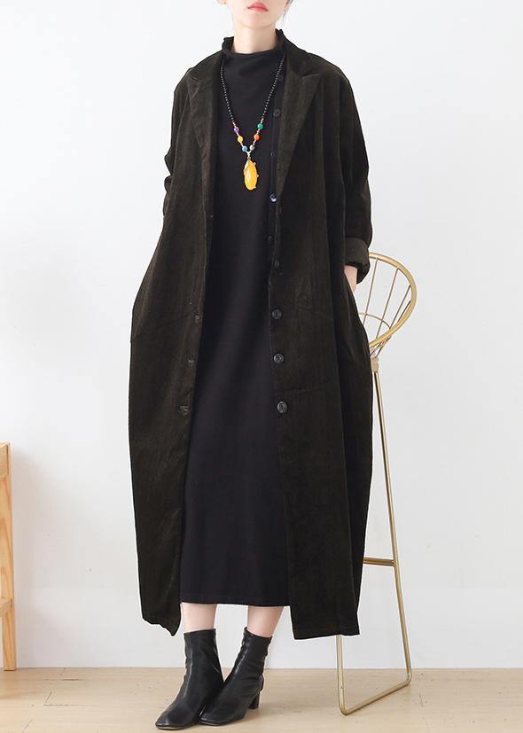 Classy Army Green Clothes for Ideas Notched Patchwork Coat