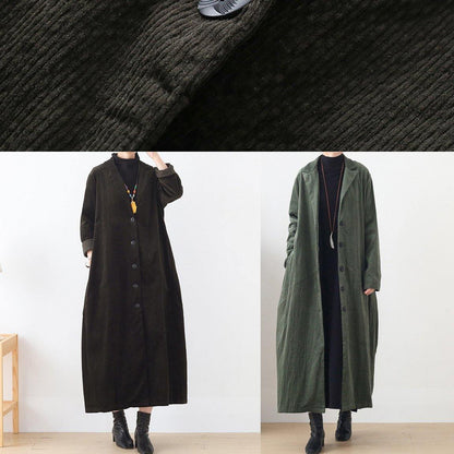 Classy Army Green Clothes for Ideas Notched Patchwork Coat