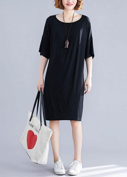 Classy Black Cotton Clothes Backless Cotton Summer Dresses