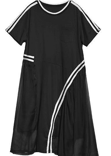 Classy Black Cotton Clothes O Neck Dresses Summer Dresses