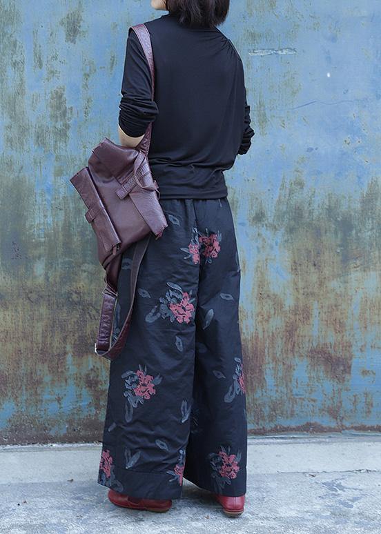 Classy Elastic Waist Shorts Clothing Black Prints Ideas Wide Leg Jeans