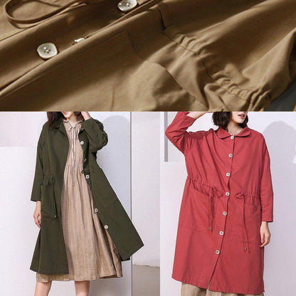 Classy Khaki Clothes for Photography Drawstring Spring Coat