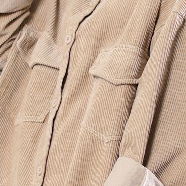 Classy lapel side open Plus Size spring for women khaki loose coats