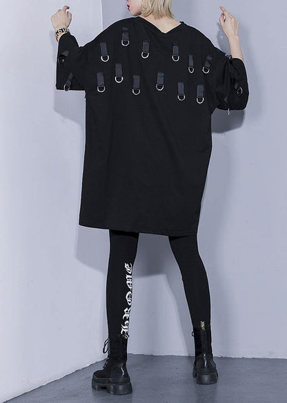 Classy O Neck Three Quarter Sleeve Cotton Clothes Tutorials Black Dresses Summer