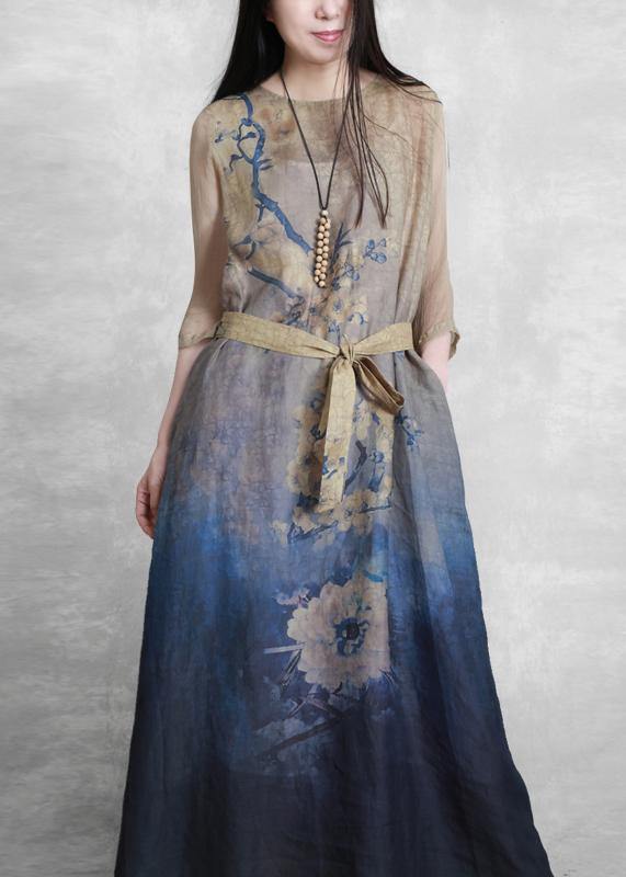 Classy O Neck Tie Waist Dress Tutorials Nude Print Dresses