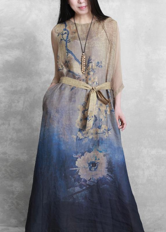 Classy O Neck Tie Waist Dress Tutorials Nude Print Dresses