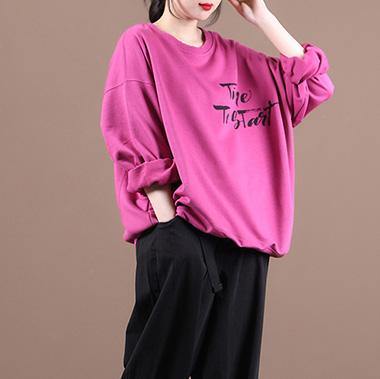 Classy Rose Letter Clothes for O Neck Baggy Clothing Fall Blouse
