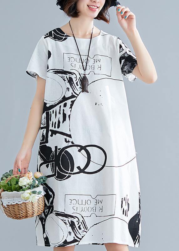 Classy Red Geometry Linen Wardrobes O Neck Short Sleeve Shift Summer Dress