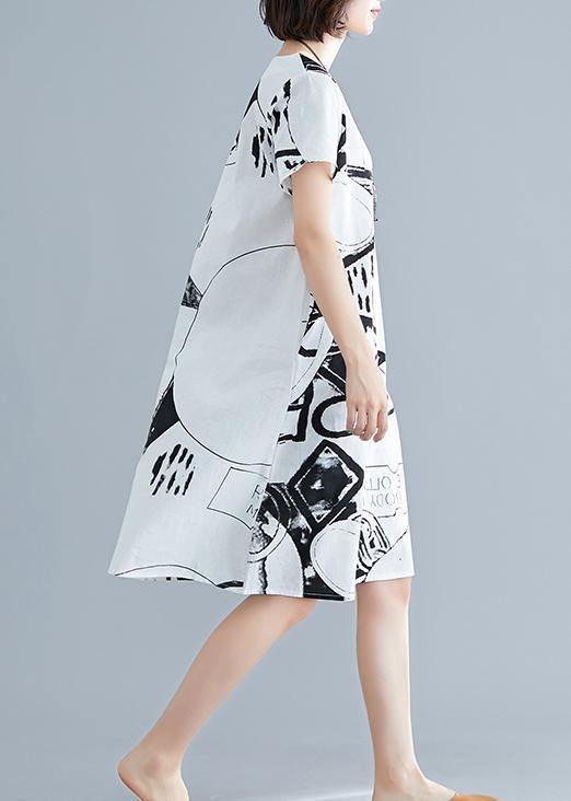 Classy Apricot Flowers Linen Wardrobes O Neck Short Sleeve Shift Summer Dress