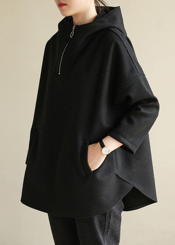 Classy zippered cotton spring clothes For Women Tutorials black blouse