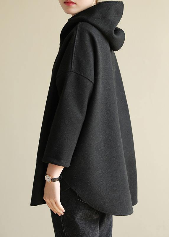Classy Zippered Cotton Spring Clothes for Tutorials Black Blouse