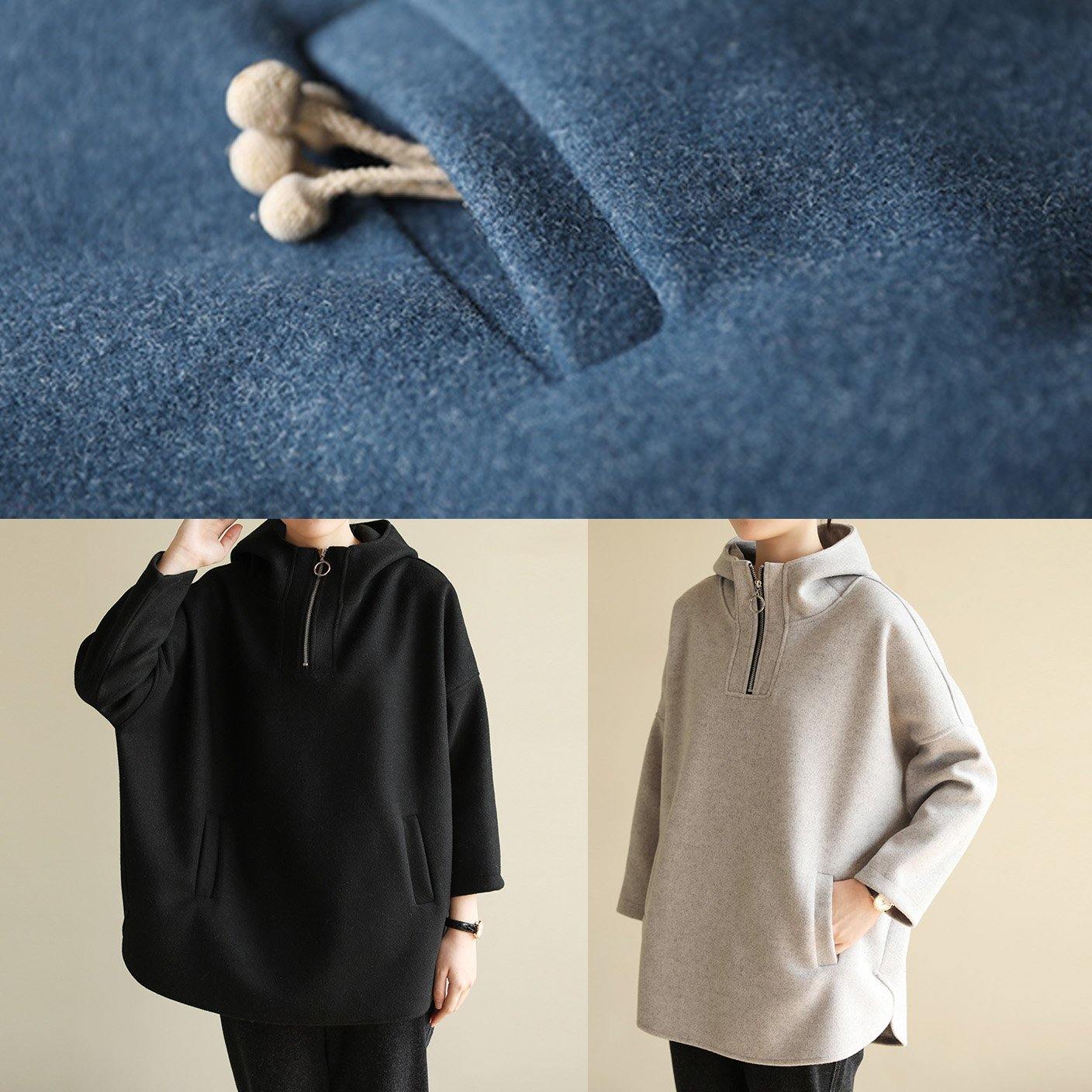 Classy zippered cotton spring clothes For Women Tutorials black blouse