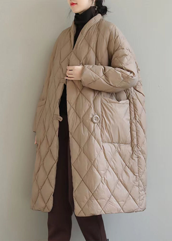 Classy Red Stand Collar Big Pockets Fine Cotton Filled Puffers Jackets Winter