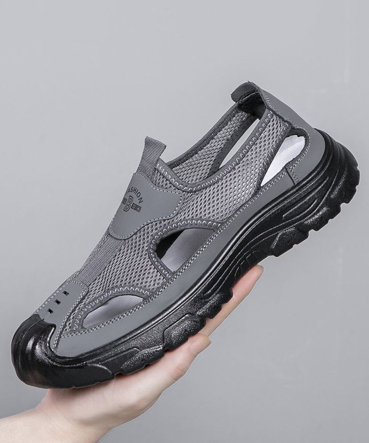 Coffee Breathable Mesh Splicing Water Sandals