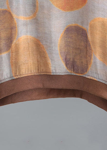 Chocolate Print Linen Tanks and Pants Two Pieces Set O-neck Embroideried Summer