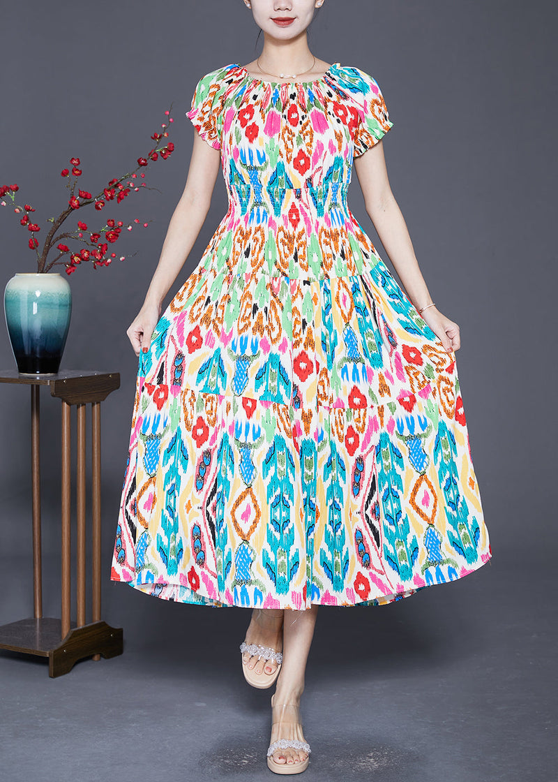 Colorblock Slim Fit Cotton Long Dresses Exra Large Hem Summer