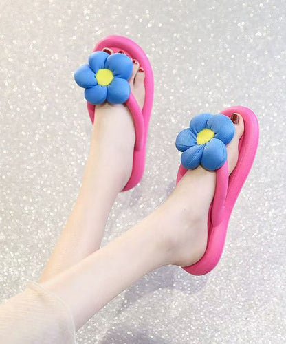 Comfortable Rose Flip Flops Splicing