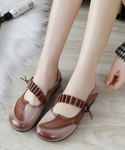 Comfy Black Buckle Strap Flat Feet Shoes Splicing Flat Shoes for
