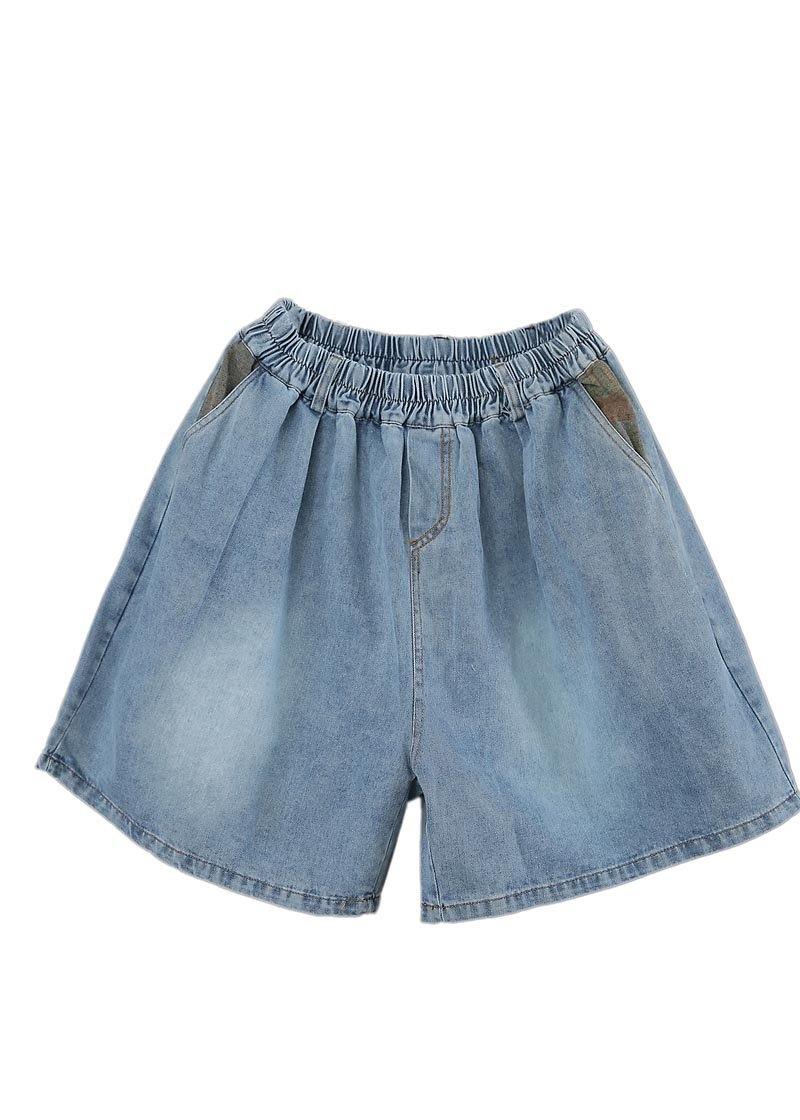 Comfy Royal Blue Elastic Waist Hot Pants Summer Pants