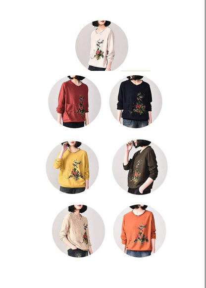 Comfy Yellow Knit Jacket Autumn Prints Knit Sweat Tops Pockets