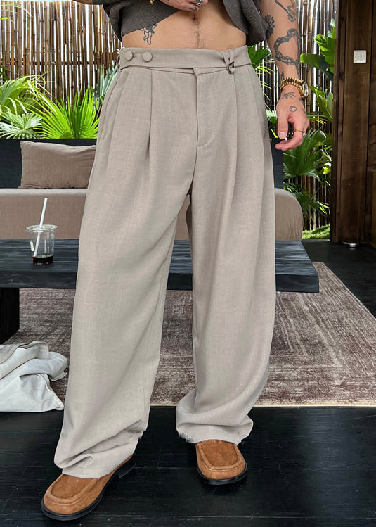Cool Apricot Pockets Elastic Waist Spandex Pants Summer