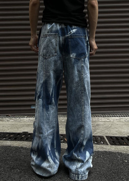 Cool Blue Button Pockets High Waist Denim Pants Summer