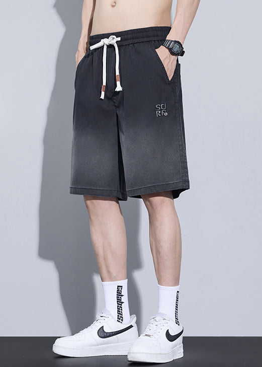 Cool Blue Gradient Color Pockets Denim Shorts Summer