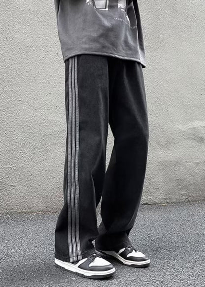 Cool Blue Pockets Patchwork Denim Pants Apparel Fall