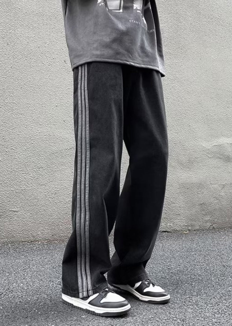 Cool Blue Pockets Patchwork Denim Pants Apparel Fall