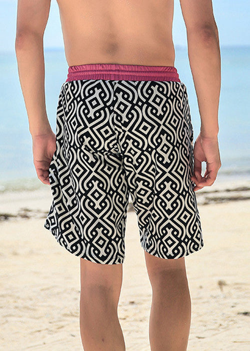 Cool Plaid Print Pockets Patchwork Cotton Shorts Summer