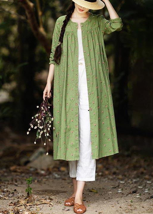 Cotton and Linen Green Shirt for