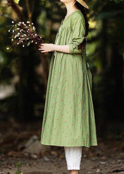 Cotton and Linen Green Shirt for
