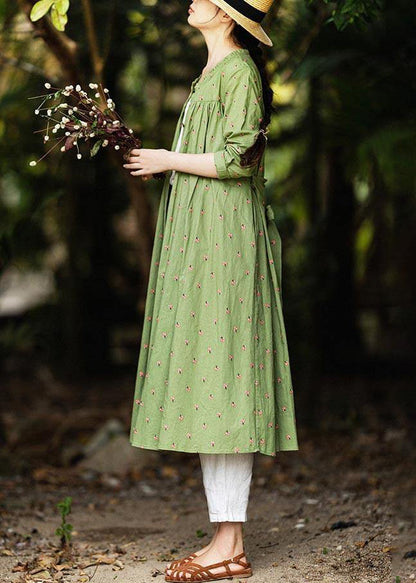 Cotton and Linen Green Shirt for