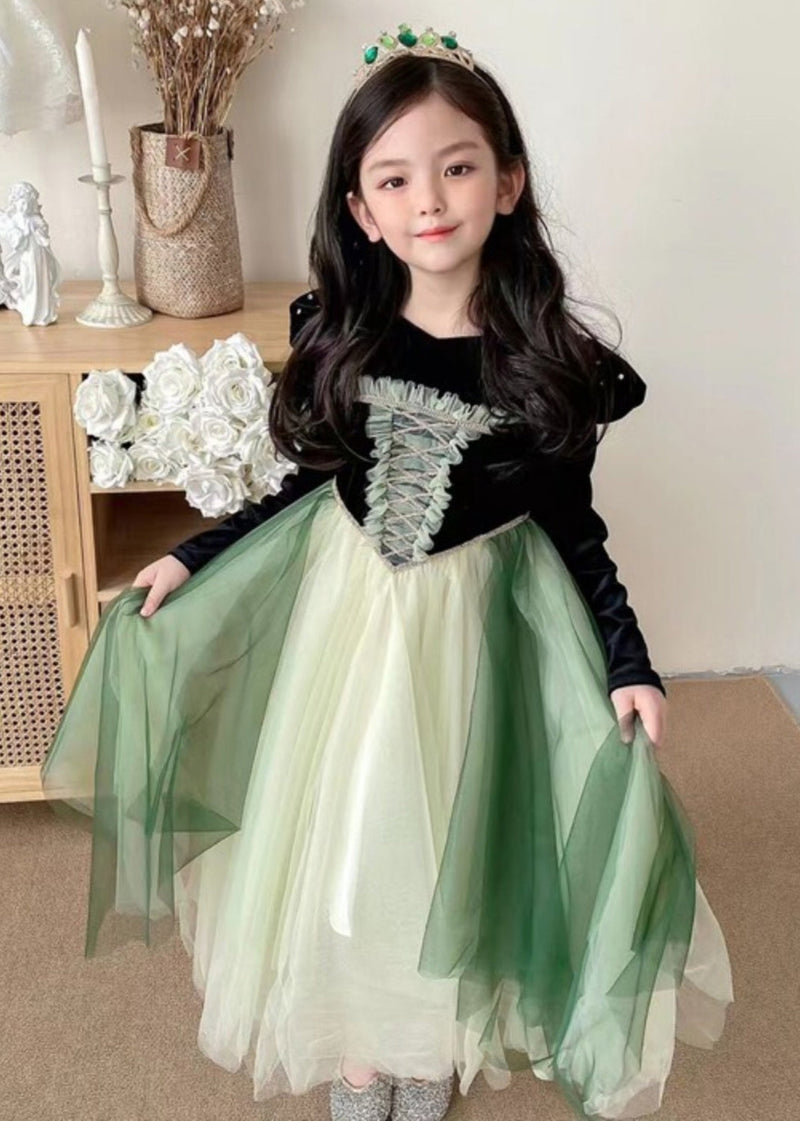 Black Ruffled Tulle Patchwork Party Dress Fall