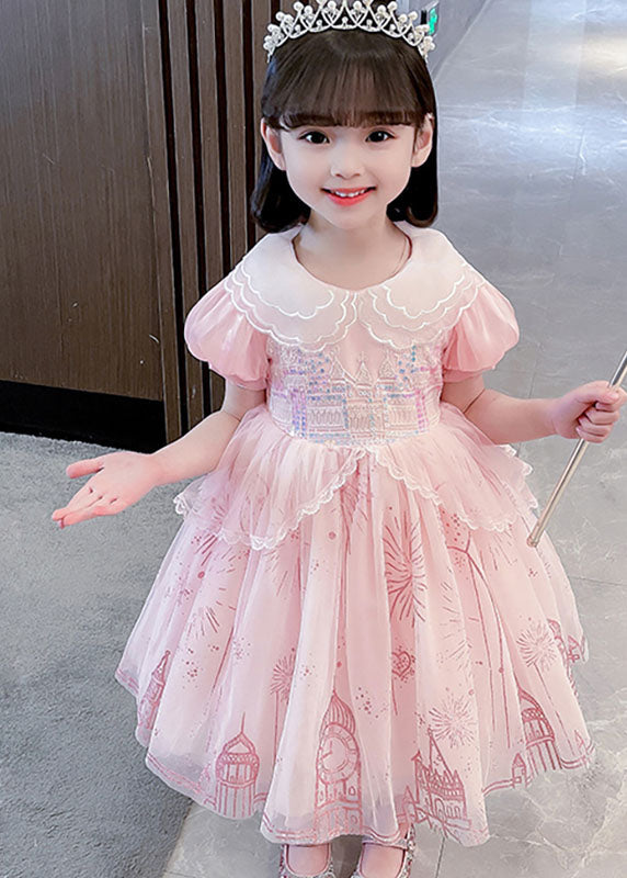 Blue Ruffled Patchwork Tulle Vacation Long Dresses Summer
