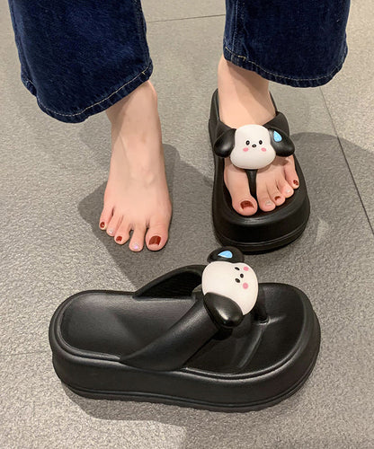 Cartoon Platform Rose Peep Toe Thong Sandals