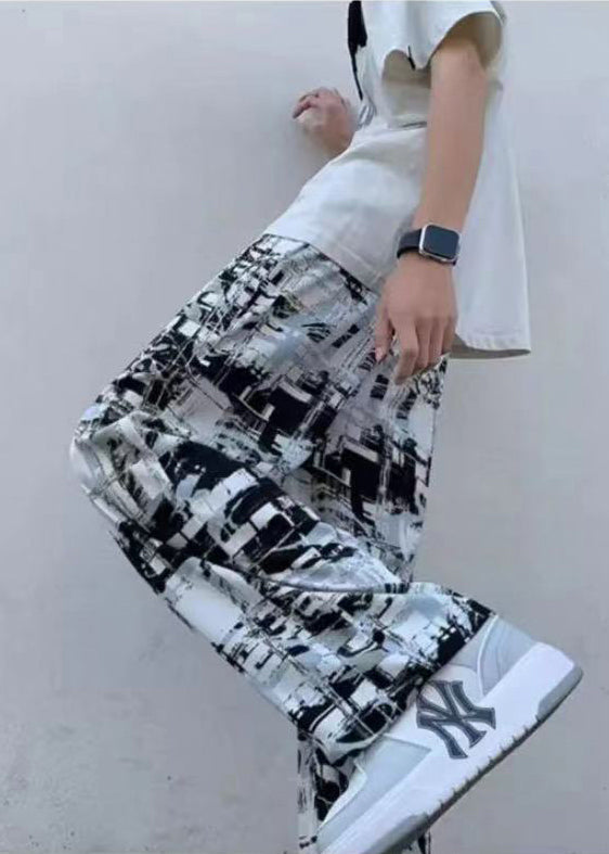Oversized Print Cotton Pants Clothing Spring
