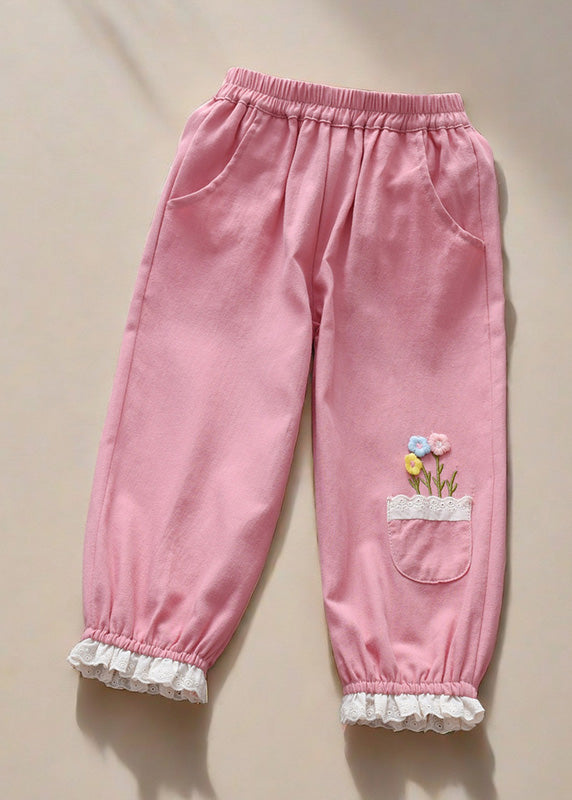 Pink Pockets Kids Trousers Spring