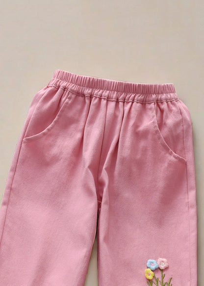 Pink Pockets Kids Trousers Spring