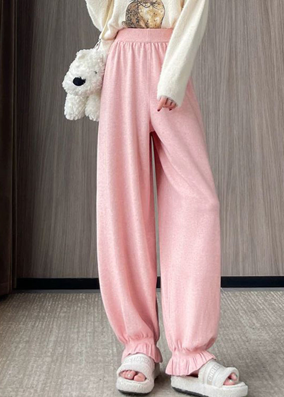 Pink High Waist Harem Pants Spring