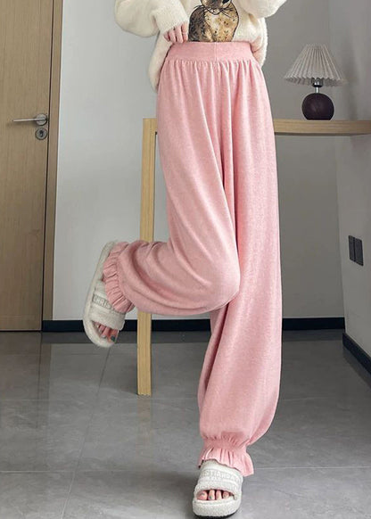 Pink High Waist Harem Pants Spring