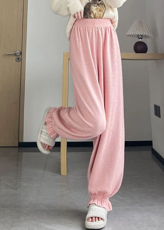 Pink High Waist Harem Pants Spring