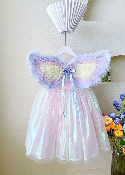 Rainbow Ruffled Patchwork Tulle Baby Dresses Summer