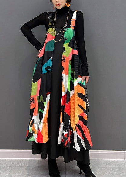 Red Slash Neck Print Maxi Dress Fall