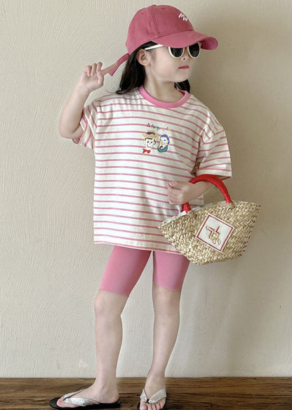 Striped Kids T Shirt and Shorts Two Piece Set Summer