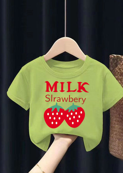White Graphic Print Patchwork Kids Tops Summer