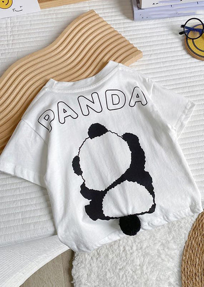 White Tiger Animal Print Kids Top Summer